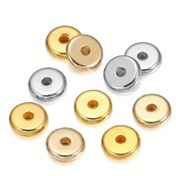Resim 150 adet 8mm Düz Yuvarlak Aralık Boncukları DIY Bileklik Yapımı için, Plastik El Sanatları Boncuklama Malzemeleri 