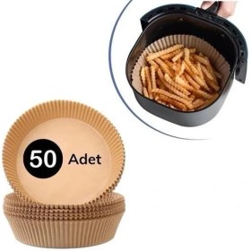 Resim MCM Group 50 Adet Air Fryer Pişirme Kağıdı Tek Kullanımlık Hava Fritöz Yağ Geçirmez Yapışmaz Tabak Model 