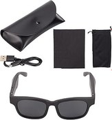 Resim MOTUZP Yarı Açık Bluetooth Güneş Gözlüğü, Akıllı Gözlük Bluetooth Güneş Gözlüğü Gürültü Azaltma Açık Hava Erkekler ve Kadınlar için Taşınabilir Stereo Bluetooth Güneş(Siyah) 