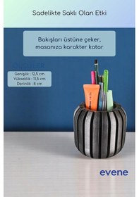 Resim Kalemlik Masa Kalemliği Organizer Kalemlik Gümüş Eskitme Renk Model 79 Çok Renkli 