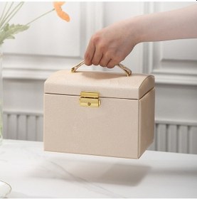 Resim Şık Tasarımlı Çok Gözlü Deri Kilitli Takı Ve Mücevher Kutusu 