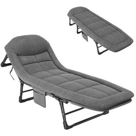 Resim Sunup Sn-26974 Taşınabilir Ayarlanabilir 5 Kademe Sünger Kamp Yatak Şezlong Açık Gri 