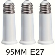 Resim LED Ampuller için 2/3 adet 95mm E27'den E27'ye Uzatılmış Lamba Tabanı Tüpü, Soket Uzatma ve Lamba Başlığı Dönüşümü 