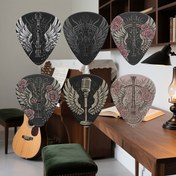 Resim 6 adet Vintage Çiçekli Gitar Teli - 6 Benzersiz Tasarım, Dayanıklı ABS Malzeme, Elektrikli, Akustik veya Bas Gitarlar için Mükemmel - Müzisyenler için İdeal Hediye, Gitar Aksesuarları | Sanatsal Teli Tasarımı | Dayanıklı ABS Teller, Gitar Telleri 