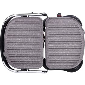 Resim Korkmaz Castron Mocha-Krom Tost Makinesi 600 W Döküm Plaka Modern Tasarım 