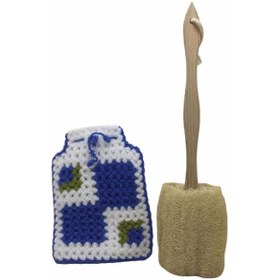 Resim Ahşap Saplı Doğal Kabak Lifi Uzun Kabak Ve Örgü Lif Bora Lif 