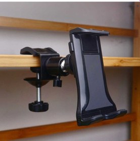 Resim Masa Tablet Telefon Tutucu Sıkıştırmalı Ayarlanır Tutucu 095-Siyah 
