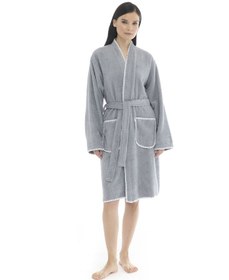 Resim Athena Kimono Kadın Bornozu- Gri %100 Pamuk Gri 
