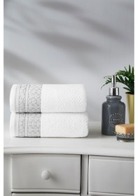 Resim Özdilek Strap El Ve Yüz Havlusu 50x90 Cm Beyaz - Gri 