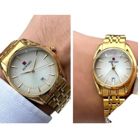 Resim Reward Gold Çelik Kordon Klasik Model Takvimli Sevgili Çift Kol Saatleri 
