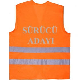 Resim Asker Vadisi Sürücü Adayı Yazılı Turuncu Renk Reflektörlü Ikaz Yeleği x 3 Adet 