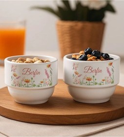 Resim Bk Gift Kişiye Özel İsimli Çiçek Tasraımlı 2li Çerezlik Kase-14 Yeni Ev Hediyesi Önerileri, Misafir Sunum Ürünü, Çay Yanı Kase Kobitmeyencom34781 Bk G 