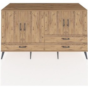 Resim Kronos Konsol 5 Raflı 3 Çekmeceli 4 Kapaklı 176x59x99 Çam-çam Çam-çam 