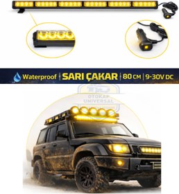 Resim KAPOTO 80cm Off Road Led Projektör Çakar Işık Sarı-Sarı 9V 30V Araç Üstü Led Bar 