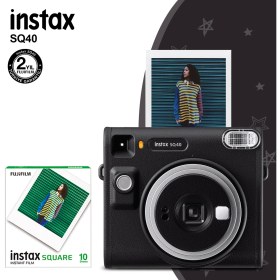 Resim Fujifilm Instax SQ40 Siyah FotoInstax SQ40 Siyah Fotoğraf Makinesi ve 10'lu Kare Filmğraf Makinesi ve 10LU Kare Film 