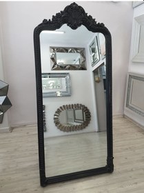 Resim Ayna Denizi Princess Black Model Siyah Renk Dekoratif Ayaklı Boy Aynası Siyah 