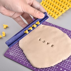 Resim 1set Alfabe Numara Harf Damga Kabartma Kalıp Mühürleme Diy Kabartma Seramik Kil Araçları 