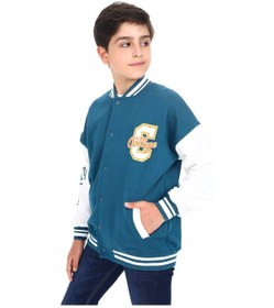 Resim Toontoy Kids Toontoy Erkek Çocuk Baskılı Kolej Hırka Petrol Mavi 