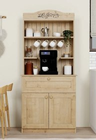 Resim Lucas 2 Kapaklı Çekmeceli Kahve Köşesi Ve Çok Amaçlı Mutfak Dolabı - Safir Meşe Safir Meşe 