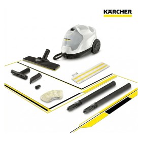 Resim Karcher Buharlı Yer Silme ve Derz Temizleyici Makine 2000 Watt Kesintisiz Çalışabilen Çıkarılabilir Su Tanklı Çok Amaçlı Buharlı Mop Zemin Seti Sc 4 Easyfix 