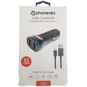 Resim Phoneaks 3.1 Amper 3100 Ma Type-c Hızlı Araç Şarj Aleti Siyah 