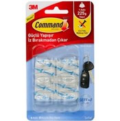 Resim 3M Command Mini Şeffaf Yapışkanlı Askı 225 Gram Kapasiteli (6 Lı Paket) 17006clr 