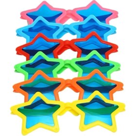 Resim Mena Rise Büyük Yıldız Parti Gözlüğü Karışık 12 Adet - Lisinya 