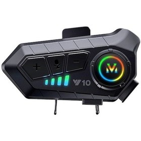 Resim Ankatek V10 Siyah Motosiklet İnterkom Hallow Bluetooth Gu 