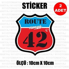 Resim 42 Konya Plaka Rota Sticker Araba Kask Motosiklet Laptop Etiket 