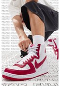 Resim Nike Terminatör High Sneaker White Red Lethar Hakiki Deri Erkek Günlük Spor Ayakkabı Beyaz Kırmızı Beyaz 