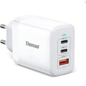 Resim 65W+45W+20W GaN Süper Hızlı Şarj Cihazı PD 3.0, 3 Portlu USB-C Duvar Adaptörü (2×Type C + 1×USB-A), 20V/15V/12V/9V/5V Çıkış EU Fişi, Kompakt ve Hafif iPhone 15/Galaxy/MacBook/Dizüstü Bilgisayar Çoklu Cihaz Şarjı 