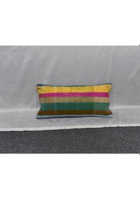 Resim Zehra Abla Halı Yeni El Dokuma Dekoratif Lumbar Kilim Kırlent Yastık Kılıfı 6180 