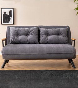 Resim Pafu Sando İkili Keten Katlanır Yataklı Koltuk Gri 