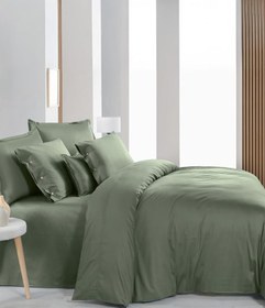 Resim Sarev Monochrome Smoke Green%100 Pamuk Saten Çift Kişilik Tekli Nevresim 