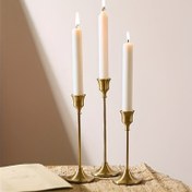 Resim 3 adet Metal Mum Tutucu Seti, Masaüstü için Mükemmel, Romantik Dekorasyonlar için Uygun, Noel, Cadılar Bayramı, Paskalya, Hanukkah, Şükran Günü ve Daha Fazlası için Uygun 