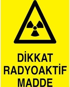 Resim Dikkat Radyoaktif Madde Dokunmayın Uyarı Tabelası - 50x70 Foreks - RLI2 