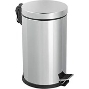 Resim Efor Paslanmaz 430 Krom Metal İç Kovalı Pedallı Ofis Banyo Mutfak Çöp Kutusu Kovası - 5 Litre Krom 