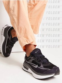 Resim Nike Air Max Bliss Trainers in Black and Silver Sneaker Kadın Günlük Spor Ayakkabı 