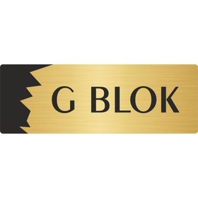 Resim Özarslan Dizayn G Blok Metal Departman Kapı İsimliği, Yönlendirme levhası 7X20 Cm Altın Renk 