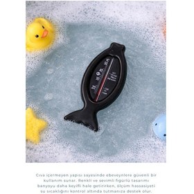 Resim Babyjem Cıvasız Balık Banyo Oda Termometresi Siyah 