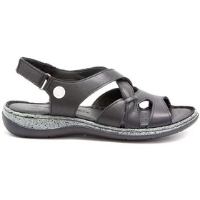 Resim Mammamia D25ys-2535 Kadın Hakiki Deri Comfort Sandalet Siyah Siyah 