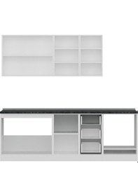 Resim Minar 235 Cm Mutfak Dolabı Beyaz Dore 235-D6 Beyaz 