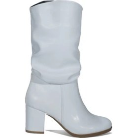 Resim Park Moda Kadın Beyaz Topuklu Çizme 