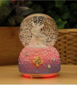 Resim Sevimli Ceylan Işıklı Ve Müzikli Kar Küresi Büyük Boy Mor 