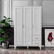 Resim Kzn Home Kartopu 3 Kapaklı 2 Çekmeceli Country Gardırop - Tamamı 1. Kalite Mdf 