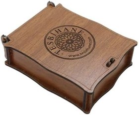 Resim Özel Mesaj Yazılı Kahverengi Ahşap Hediye Takı Seti Kutusu - M1 