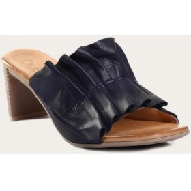 Resim Bueno Shoes Lacivert Deri Kadın Topuklu Terlik 