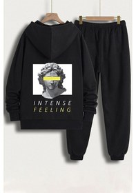 Resim Uyguntarz Unisex Aesthetic Eşofman Takımı Siyah 