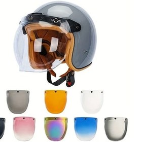 Resim Dashanshop 3 Snaplı Balon Vizier Yedek Parçası - Gümüş + Braket, Rüzgar Geçirmez Güneşlik Açık Yüz Siperi 