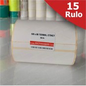 Resim Termal Etiket 100X80 - 15 Rulo Termal Barkod Etiket. 